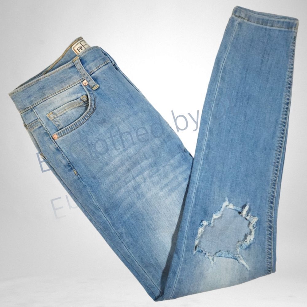 Free People High Rise Stretch Skinny Jeans